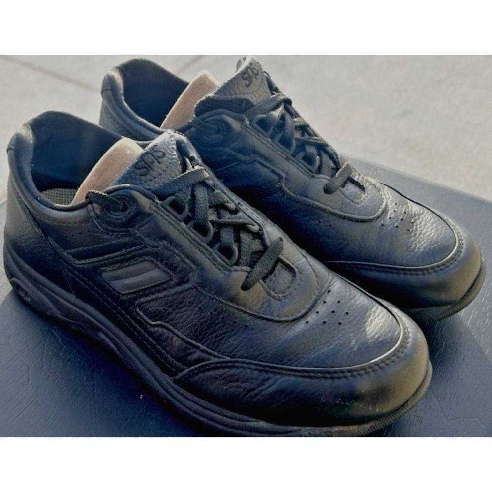 SAS Journey II Shoes Women's 7.5 Wide Black Leather Tripad Comfort Lace Up